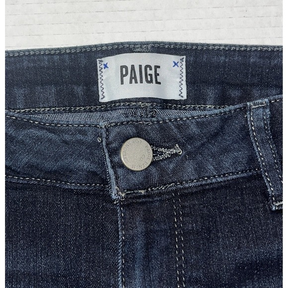 Paige Jimmy Jimmy Shorts‎ Size 32 Blue Denim Dark Wash Stretch Luxury Coquette - Picture 2 of 6